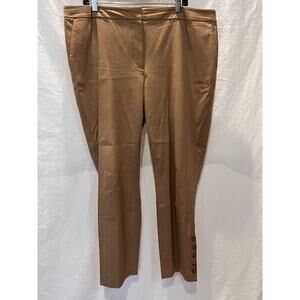 Talbots Pants Brown Hampshire Ankle with 5 Buttons Size 18W Preppy Equestrian